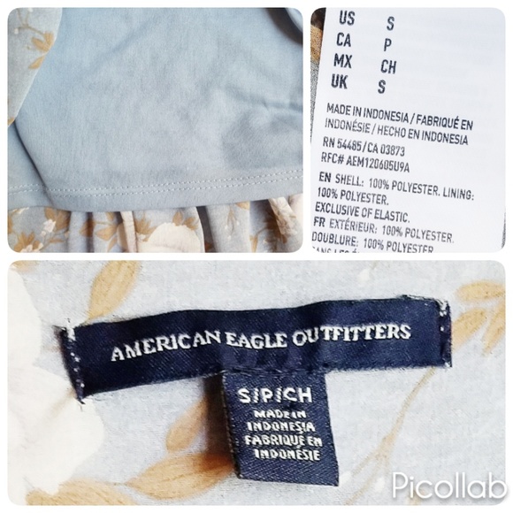 American Eagle Outfitters Blue/White Floral Blouse - Picture 3 of 5